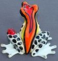 Barry Stein Multicolor Red Bugsy Frog Sulpture