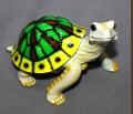 Multicolor-Lime Bronze Daden Turtle Sculpture by Barry Stein