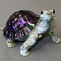 Black/Purple  Daden Bronze Turtle Sculpture by Barry Stein