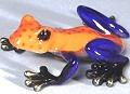 Orange Purple Lola Frog Bronze Sculpture by Barry Stein