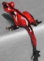 Red Hang Over Bronze Frog by Barry Stein