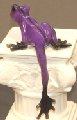 Purple Hang Over Frog -Bronze Sculpture by Barry Stein