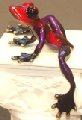 Candy-Red Purple Elexess Frog Bronze Sculpture by Barry Stein