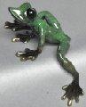 Green Elexess Bronze Frog Sculpture by Barry Stein