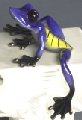 Purple-Yellow Elexess Bronze Frog by Barry Stein