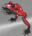 Red Elexess Bronze Frog Sculpture by Barry Stein