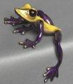 Yellow and Purple Bronze Elexess Frog by Barry Stein