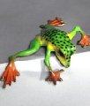 Multicolor Lime Peek A Boo Frog Bronze Sculpture by Barry Stein