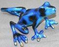 Blue Precious Bronze Frog Sculpture by Barry Stein