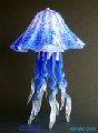 Cobalt Blue Glass Jellyfish Table Lamp, Single Dome