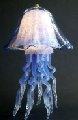 Blue Glass Jellyfish Lamp, Double Dome
