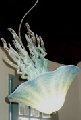 Aqua Large Inverted Hanging Chandelier, Single Dome