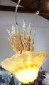 Amber Large Jellyfish Inverted Hanging Chandelier, Single Dome