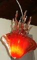 New: Red Large Jellyfish Inverted Hanging Chandelier, Double Dome