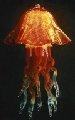 Red Glass Jellyfish Lamp, Double Dome