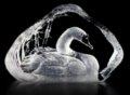 Mats Jonasson Swan, Miniature  Etched Crystal MJ 88123