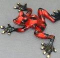 Candy-Red Kookala Bronze Frog Sculpture by Barry Stein