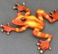 Orange and Yellow Kookala Bronze Frog Sculpture by Barry Stein