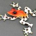 Multicolor Orange Kookala Bronze Frog Sculpture by Barry Stein