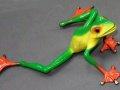 Multicolor Lime Footloose Bronze Frogs By Barry Stein