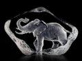 Mats Jonasson Elephant - Miniature Crystal Etched Sculpture - MJ 88144