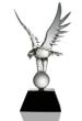 Eagle on Ball Glass Sculpture, small - Special order