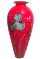 Vase - Tall Red Iris Vase by Richard Satava