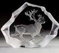 Mats Jonasson Etched Crystal Reindeer - LE 2005 MJ33126