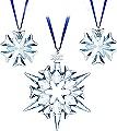 Swarovski Boxed set of 3 Christmas Ornaments 2007 - Retired