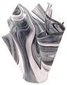 Serviente Glass Black and White Vase, XL