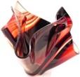 Serviente Glass Red Folded Vase, medium