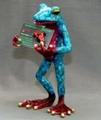 Turquoise Bronze Frog Business Card Holder