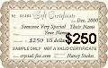 $250 US Gift Certificate