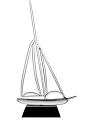Frabel Studio - Sailboat Glass Outline Sculpture