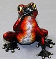 Speak no Evil, Candy Red Bronze Frog Sculpture by Barry Stein