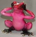 Hear no Evil Candy Red Bronze Frog by Barry Stein