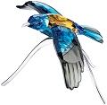Swarovski Crystal Roller Bird, Blue Turquoise