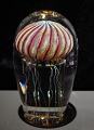 Purple Ribbed Glass Jellyfish Sculpture, small size