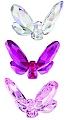 Sparkling Butterflies Fushia, Rosaline, Aurora Borealis Set of 3