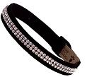 Dog Collar Black Ultrasuede with Swarovski Crystals 1/2" wide