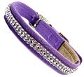 Dog Collar Ultraviolet Ultrasuede with Swarovski Crystals 1/2" wide