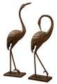 Graceful Garden Crane Pair Aluminum Sculpture