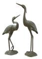 Bronze Garden Herons Pair Sculpture