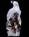 Valor - 2 Metal Eagle Sculptures within a  Lucite Eagle Sculpture