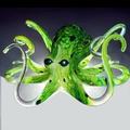 Spring Green Spotted Hopko Glass Octopus (please select size)