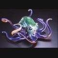 Green Violet Hopko Glass Octopus Sculpture (please select size)