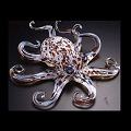 Opaline Speckled HopkoGlass Octopus Sculpture (please select size)
