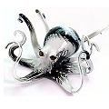 Black White Optic HOPKO Glass Octopus Sculpture (please select size)