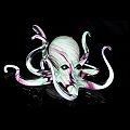 Raspberry Lime Hopko Glass Octopus Sculpture (please select size)