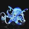 Blue Turquoise Hopko Glass Octopus Sculpture (please select size)